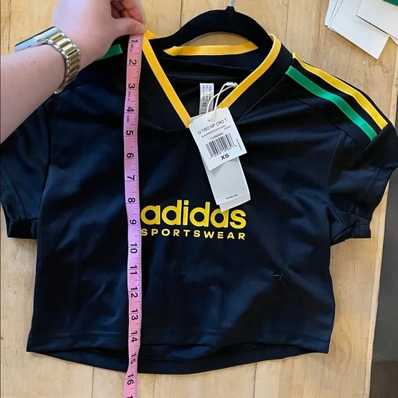 Adidas Tiro Crop Jersey Black Gold Green - Picture 6 of 7